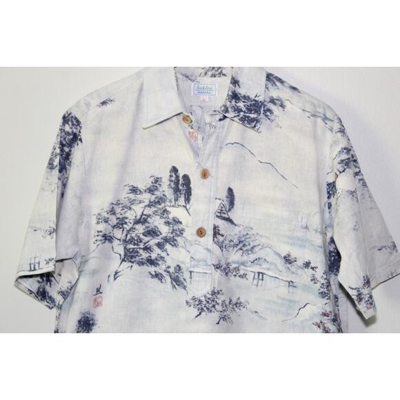 Vintage Surf Line Hawaii Printed 1/2 Button Up Pullover Shirt Large Hawaiian Top - Picture 5 of 14